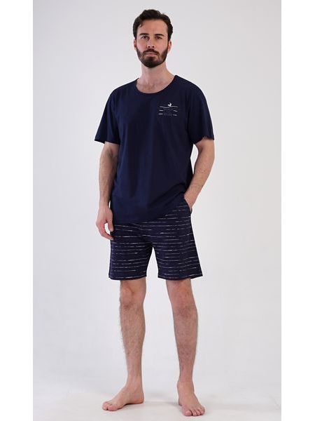 Pánské pyžamo šortky Surf - tmavě modrá
