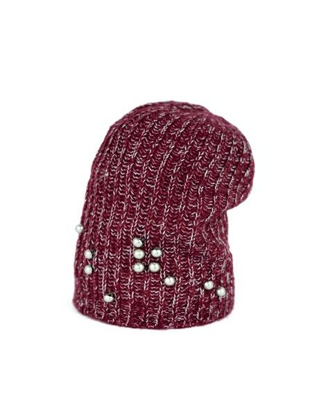 Jednoduchá čepice s aplikací bordó