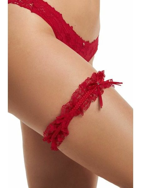 Krajkový podvazek Valea červený