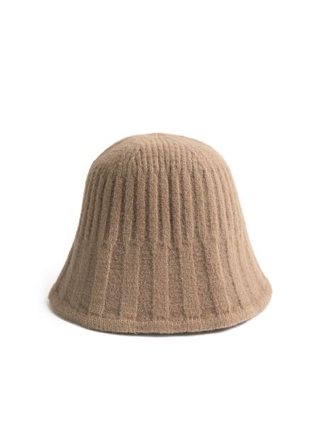 Teplý zimní klobouk - tmavobéžový