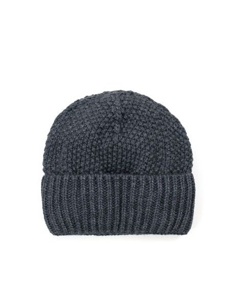 Pletená dámská elegantní čepice se šálou grafitová