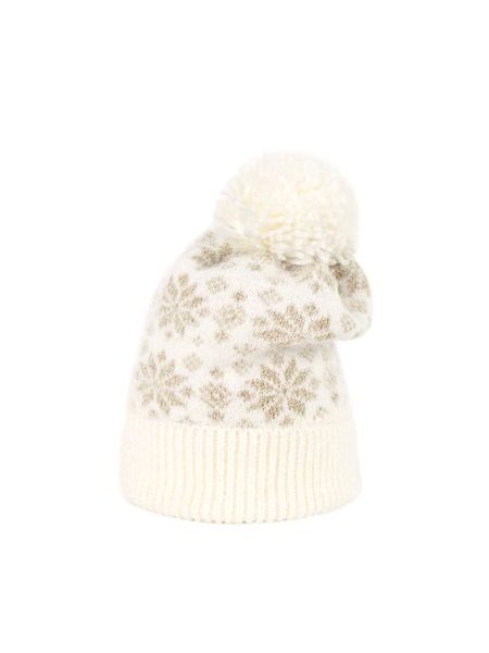 Čepice se zimním vzorem bílá
