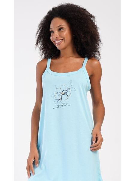 Dámská noční košile na ramínka Adriana - světle modrá