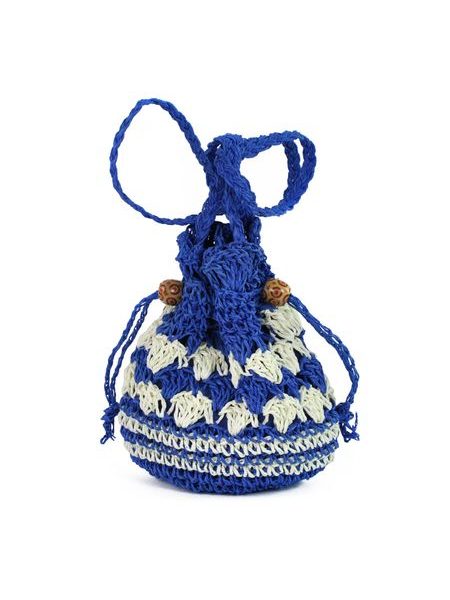 Pletený měšec modrý