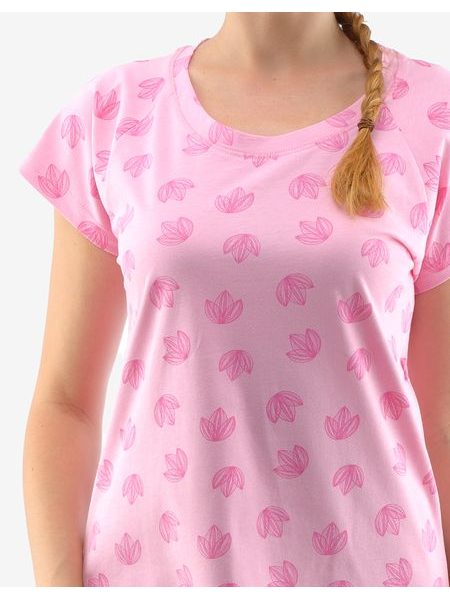 Košilka noční dámská krátký rukáv 19132P - růžovofialová pink