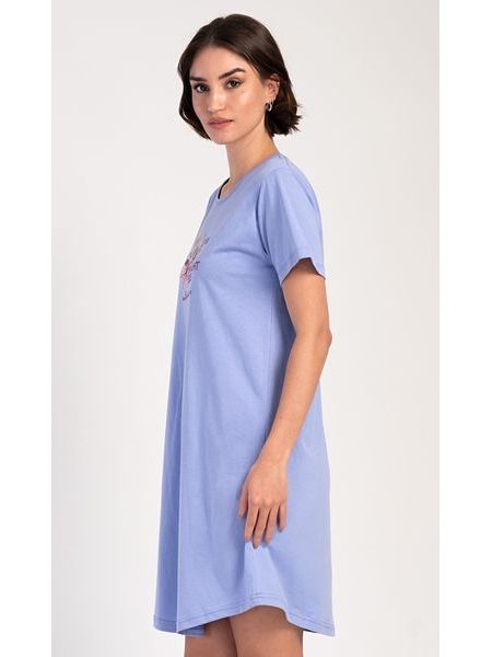 Dámská noční košile s krátkým rukávem Elizabeth - modrošedá