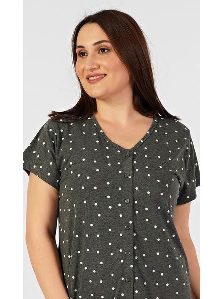 Dámské domácí šaty s krátkým rukávem Denisa - tmavě šedá