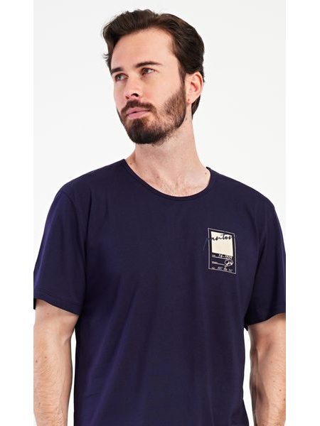 Pánské pyžamo šortky Marko - tmavě modrá