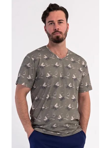 Pánské pyžamo šortky Arny - khaki