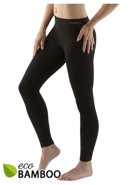 Dámské legíny dlouhé, bezešvé, klasické Eco Bamboo 95031P - černá