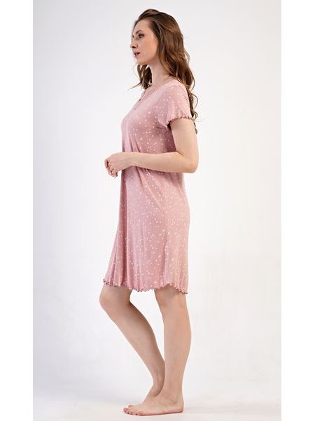 Dámská noční košile s krátkým rukávem Judita - lososová