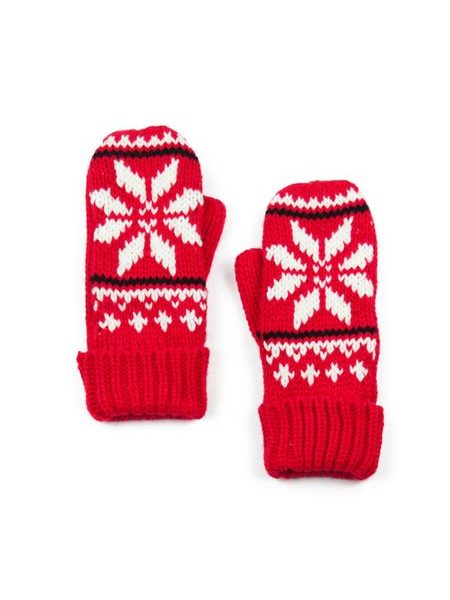 Palcové rukavice s hvězdou červené