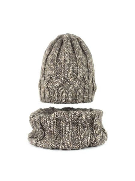 Komplet čepice a šály Snuggle šedý