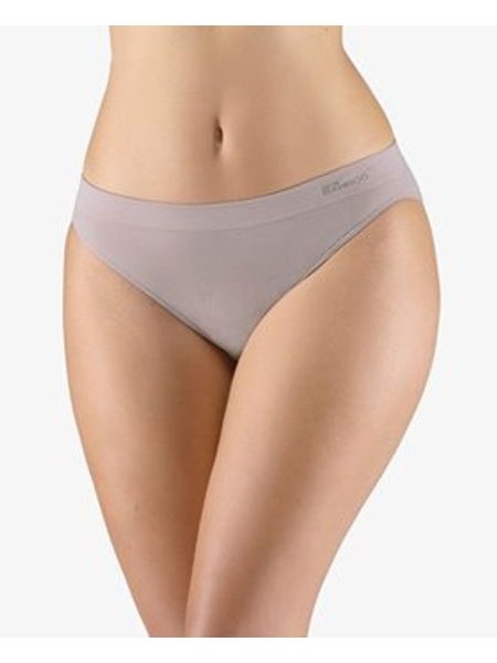 Dámské kalhotky klasické s úzkým bokem, úzký bok, bezešvé, jednobarevné Eco Bamboo 00037P - šedohnědá