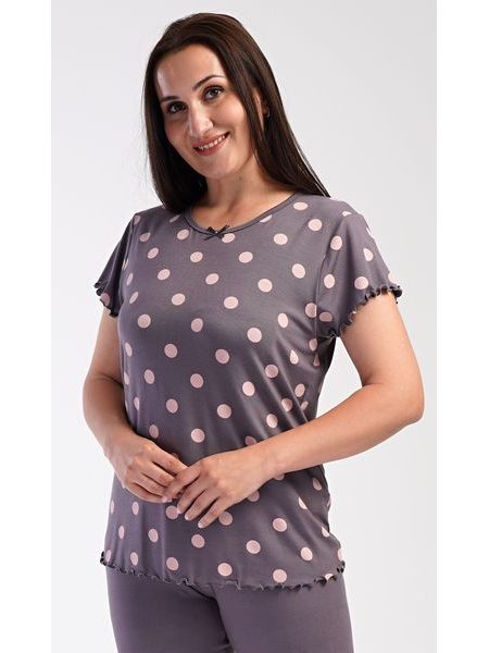 Dámské pyžamo kapri Puntík - hnědá