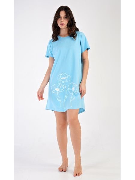 Dámská noční košile s krátkým rukávem Leontýna - světle šedá