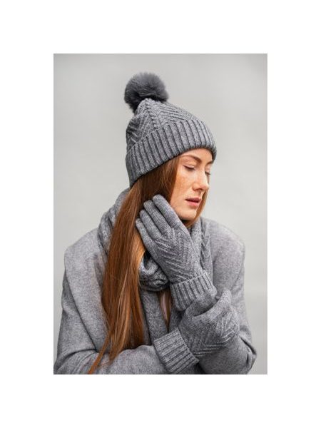 Čepice, šála a rukavice - šedá