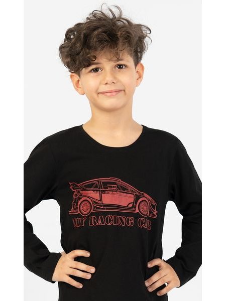 Dětské pyžamo dlouhé Car - černá