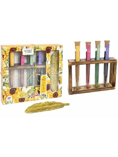 Dárková sada vonných tyčinek ve skleněných tubách Secret garden