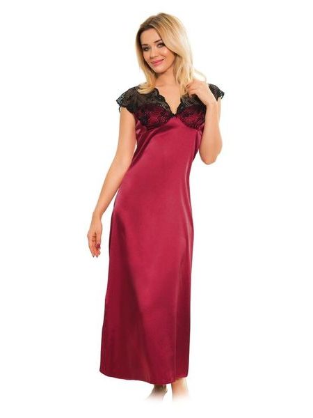 Saténová košilka s krajkou Mactan vínová