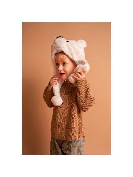 Ušanka medvídek bílá