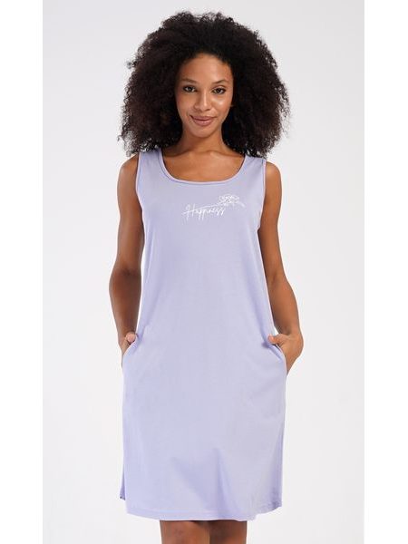 Dámská noční košile na ramínka Happiness - světle fialová