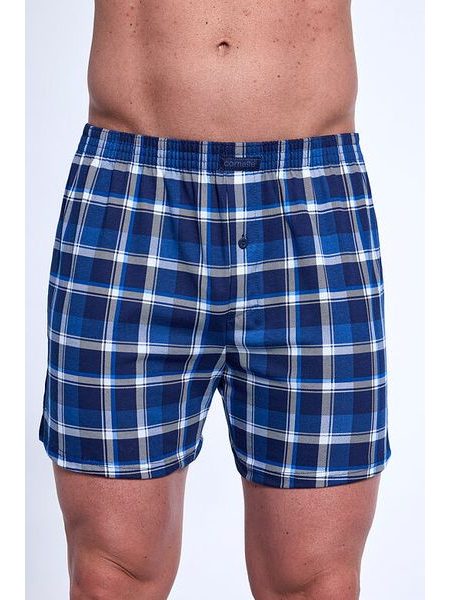 Bavlněné trenýrky Comfort 002318 modré káro