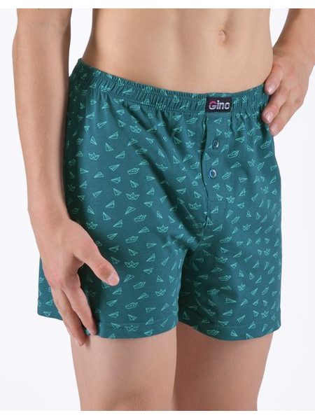 Dětské trenky volné chlapecké, šité, s potiskem - petrolejová pampelišková