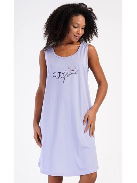 Dámská noční košile na ramínka Agnes - světle fialová