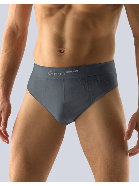 Pánské slipy se širším bokem, širší bok, bezešvé, jednobarevné Bamboo PureLine 51003P - tm. šedá