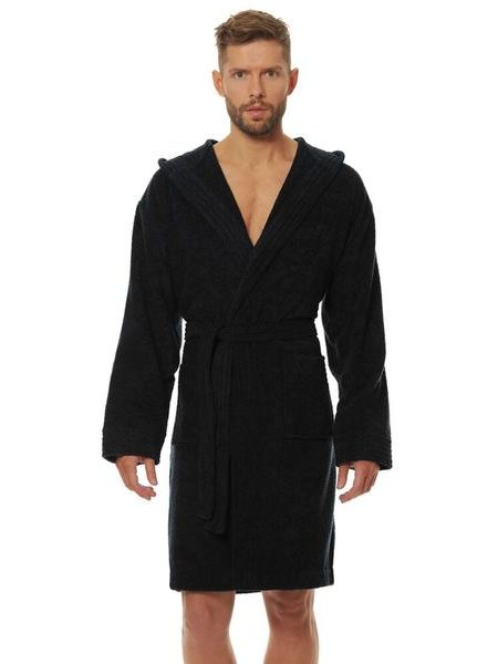 Pánský župan Leon tmavě šedý kratší