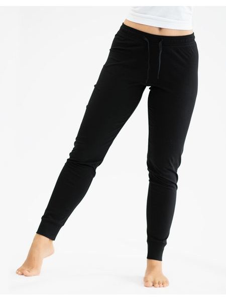 Dámské kalhoty dlouhé pyžamové, šité, bokové, jednobarevné 19149 - černá