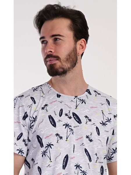 Pánské pyžamo šortky Surfing - šedá