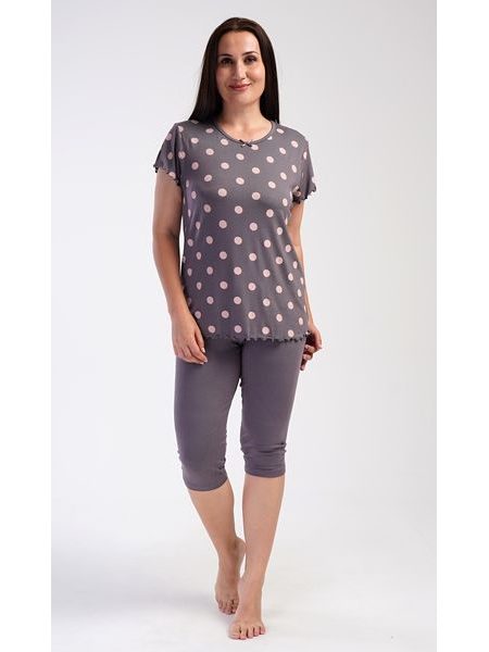 Dámské pyžamo kapri Puntík - hnědá