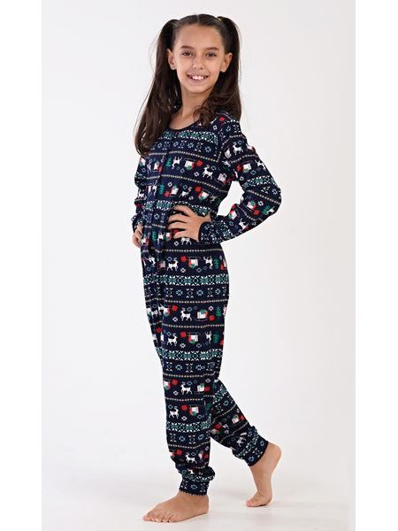 Dětský overal Merry christmas - tmavě modrá