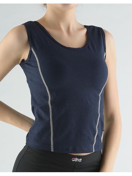 Dámské tílko, širší ramínka, šité 98021P - lékořice písková