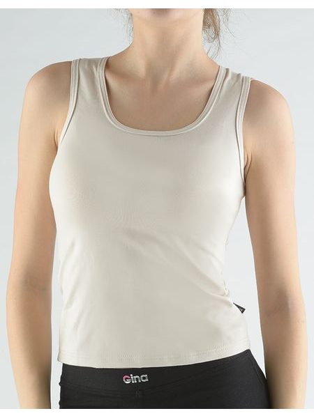 Dámské tílko, širší ramínka, šité, jednobarevné 98000P - písková