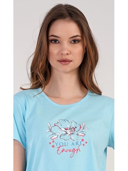 Dámské pyžamo šortky Ellie - světle tyrkysová