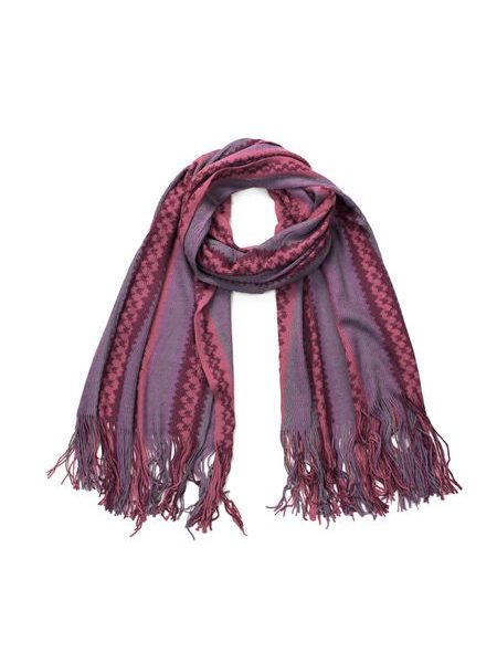 Dámská fialová šála se vzorovanými pruhy