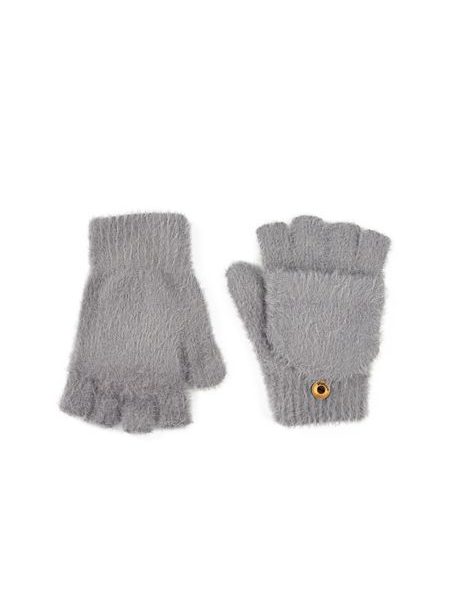 Krátké teplé palčáky šedé
