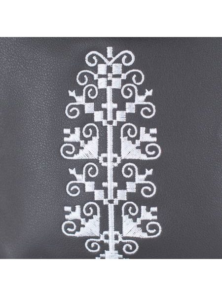 Šedá taška přes rameno s červeným detailem