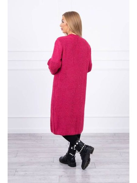 Dlouhý cardigan fuchsiový