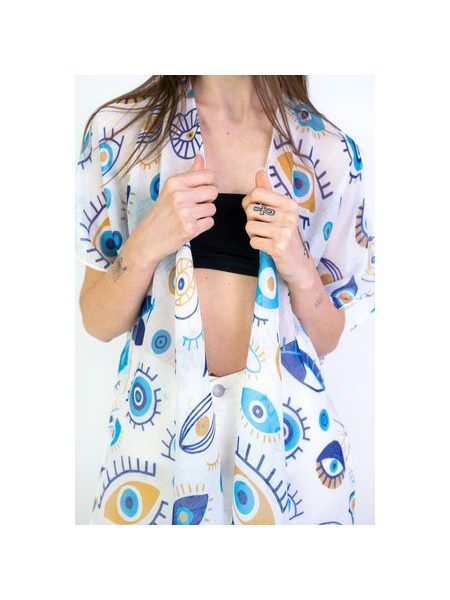 Hezké bílé pareo s motivy