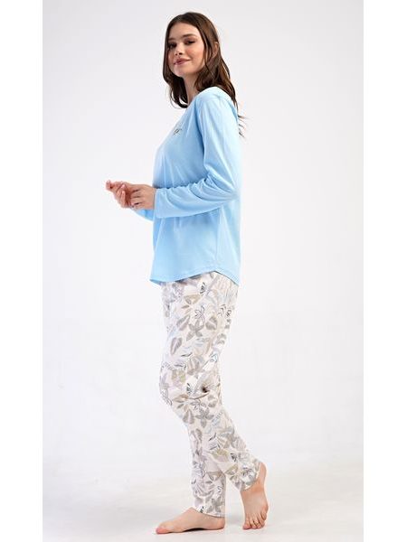 Dámské pyžamo dlouhé Alex - světle modrá