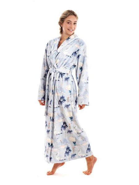 Dámský dlouhý župan s šálovým límcem Yuna Jeřábi