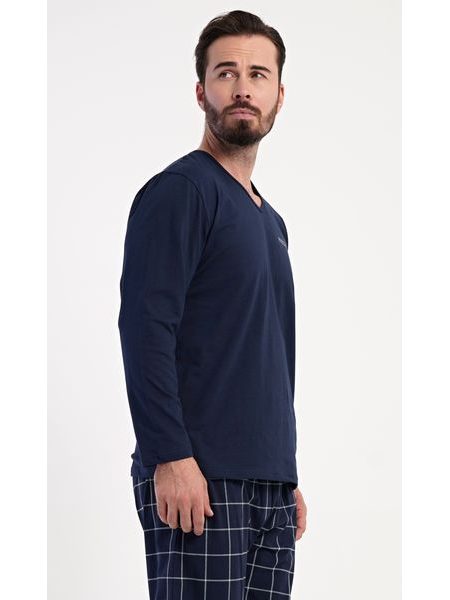 Pánské pyžamo dlouhé Freedom - tmavě modrá