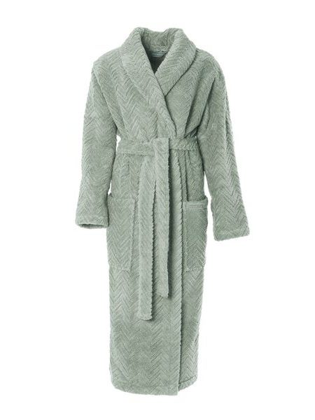 Dámský dlouhý župan se šálovým límcem ATHENA světle zelená