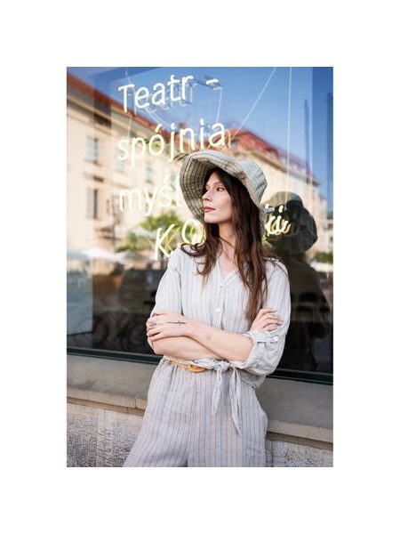 Plátěný pruhovaný klobouk