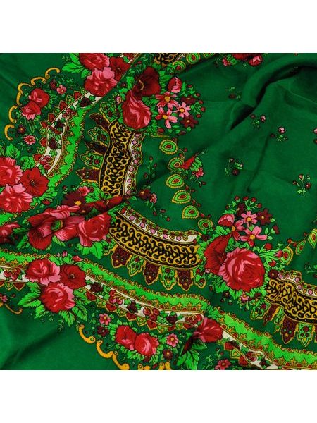 Vzorovaný lidový šátek černý