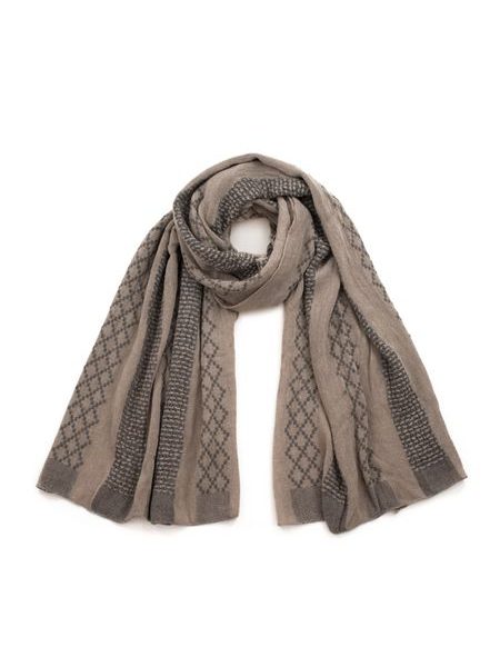 Šál s proplétaným vzorem béžovohnědý